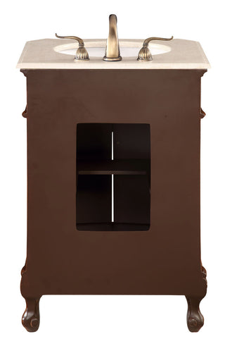 24 In. Single Bathroom Vanity Set In Brown