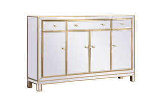 56 inch mirrored credenza in gold
