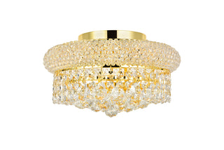 Primo 4 light Gold Flush Mount Clear Royal Cut Crystal