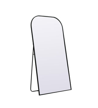 Metal Frame Arch Full Length Mirror 35x66 Inch in Black