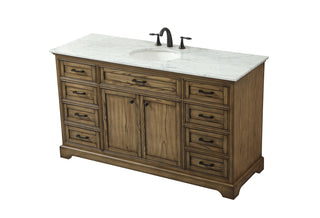 60 inch Single bathroom vanity in driftwood