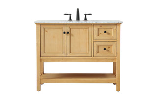 42 inch Single bathroom vanity in natural wood