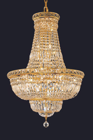 Tranquil 22 light Gold Chandelier Clear Royal Cut Crystal