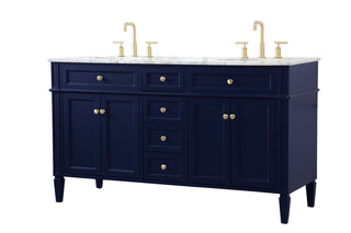 60 inch double bathroom vanity in blue