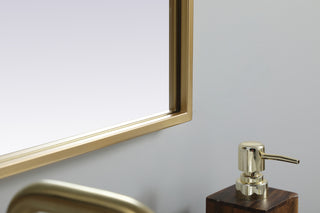 Metal Frame Arch Mirror 24x40 Inch in Brass