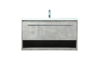 36 inch Single bathroom vanity in concrete grey