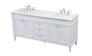 72 inch double bathroom vanity in white