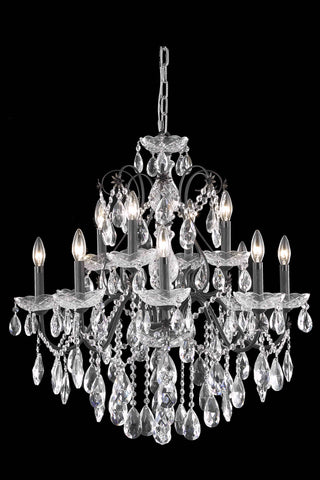 St. Francis 12 light Dark Bronze Chandelier Clear Royal Cut Crystal