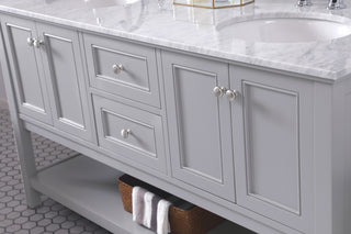 60 in. double sink bathroom vanity set in Grey