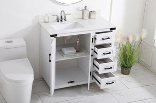 36 inch bathroom Vanity in White with Backsplash