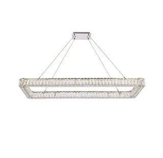 Monroe 50 inch LED Single rectangle pendant in chrome