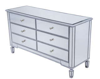 6 drawers cabinet 60 in. x 20 in. x 34 in. in silver paint