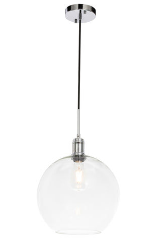 Emett 1 light Chrome and Clear glass pendant