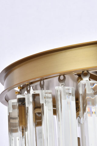 Sydney 16 inch round crystal pendant in satin gold