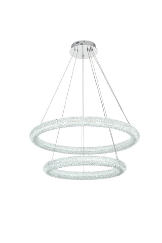 Bowen 32 inch Adjustable LED Chandelier in Chrome