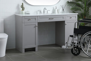 60 Inch ADA Compliant Bathroom Vanity In Grey