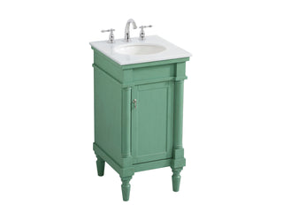 18.5 inch Single Bathroom vanity in vintage mint with ivory white engineered marble