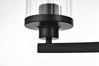 Saanvi 4 light Black and Clear Bath Sconce