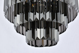 Sydney 9 light Matte Black Chandelier Silver Shade (Grey) Royal Cut Crystal