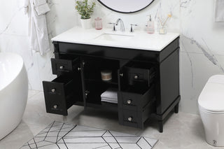 48 inch Single bathroom vanity in black