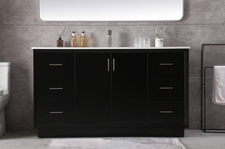 60 Inch SIngle Bathroom Vanity In Black