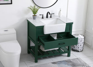 36 inch Single bathroom vanity in green