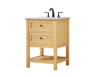 24 inch Single bathroom vanity in natural wood