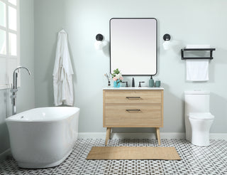 36 inch Single bathroom vanity in mango wood