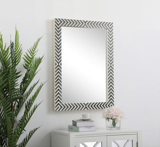 Rectangular mirror 36x27 inch in chevron