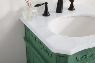 21 inch Single Bathroom vanity in vintage mint with ivory white engineered marble