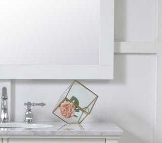 Aqua square vanity mirror 36 inch in White