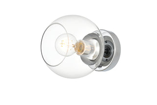 Rogelio 1 light Chrome and Clear Bath Sconce