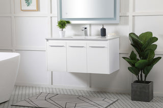 40 inch  Single Bathroom Floating Vanity in White