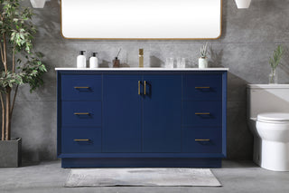 60 Inch SIngle Bathroom Vanity In Blue