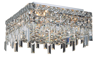 Maxime 4 light Chrome Flush Mount Clear Royal Cut Crystal