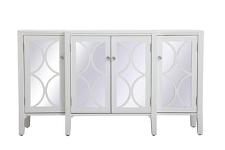 60 inch mirrored credenza in White