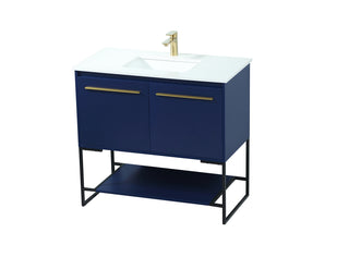 36 inch Single bathroom vanity in blue