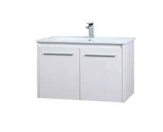 30 inch  Single Bathroom Floating Vanity in White