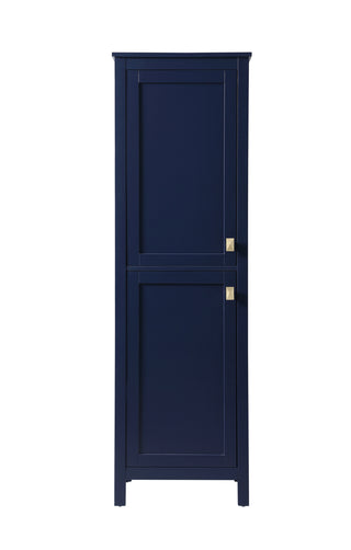 20 Inch Wide Bathroom Linen Storage Freestanding Cabinet In Blue