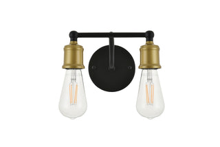 Serif 2 light brass and black Wall Sconce