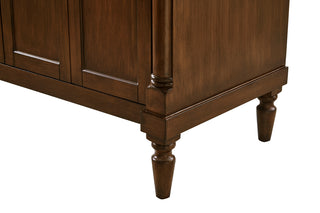 60 inch Single Bathroom vanity in Walnut with ivory white engineered marble