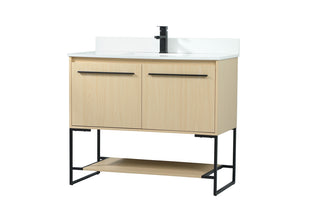 40 inch Single bathroom vanity in maple with backsplash