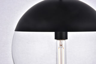 Eclipse 1 Light Black Pendant With Clear Glass