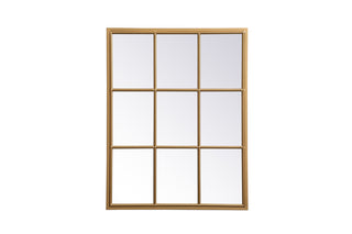 Metal windowpane mirror 28 inch x 36 inch in Brass