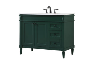 42 inch Single bathroom vanity in green