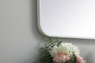 Soft corner metal rectangular mirror 27x36 inch in White