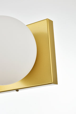 Jaylin 3 light Brass and frosted white Bath Sconce