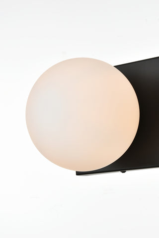 Jaylin 2 light Black and frosted white Bath Sconce