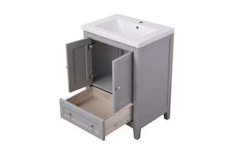 24 In. Single Bathroom Vanity Set In Medium Grey