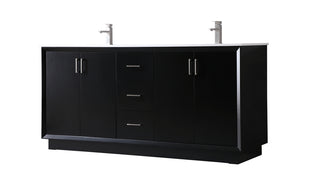 72 Inch Double Bathroom Vanity In Black